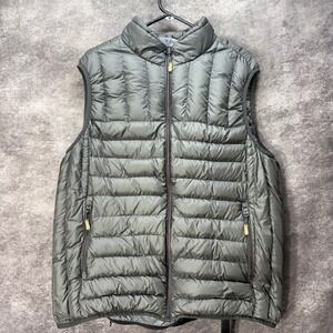 Tumi Pax Down Puffer Vest Mens XXL Gray Packable Travel Pillow